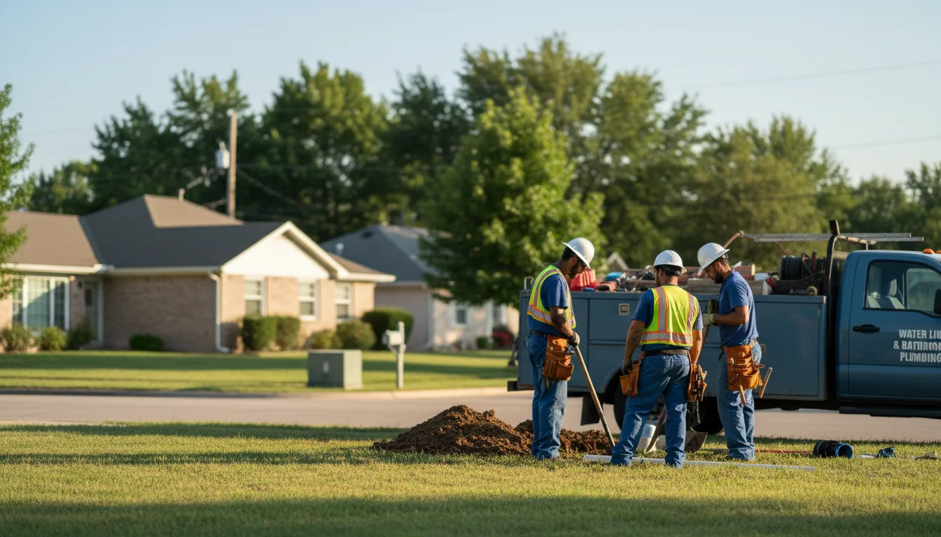 Residential water line and bathroom plumbing service in Carrizo Springs, TX